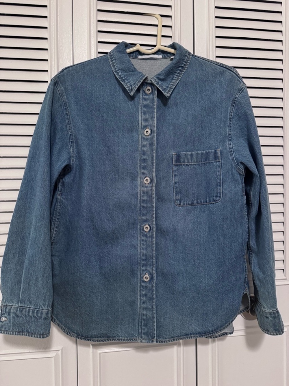 UNIQLO Denim Button-Front Shirt Jacket - Blue